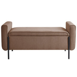 Wyld and Coco Arcadia Storage Bench With Lift-Up Top, Brown Water-Repellent Fabric And Iron Legs - W114 X D50 X H55Cm - thumbnail 1