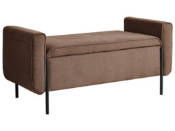 Wyld and Coco Arcadia Storage Bench With Lift-Up Top, Brown Water-Repellent Fabric And Iron Legs - W114 X D50 X H55Cm - thumbnail 3