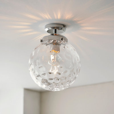Anson Lighting Monterrey Bathroom Flush Light Finished In Chrome Plate And Clear Dimpled Glass - image 1