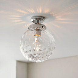 Anson Lighting Monterrey Bathroom Flush Light Finished In Chrome Plate And Clear Dimpled Glass