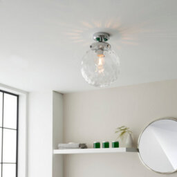 Anson Lighting Monterrey Bathroom Flush Light Finished In Chrome Plate And Clear Dimpled Glass - thumbnail 2
