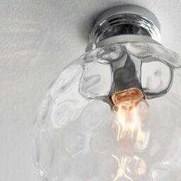 Anson Lighting Monterrey Bathroom Flush Light Finished In Chrome Plate And Clear Dimpled Glass - thumbnail 4