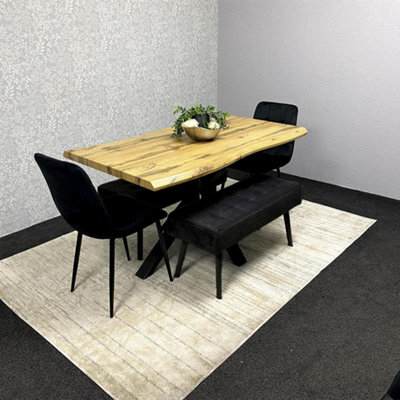 Kosy Koala Dining Table Set With 2 Black Chairs And 2 Benches Kitchen Dining Room Furniture - image 1