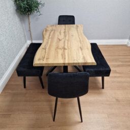 Kosy Koala Dining Table Set With 2 Black Chairs And 2 Benches Kitchen Dining Room Furniture - thumbnail 9