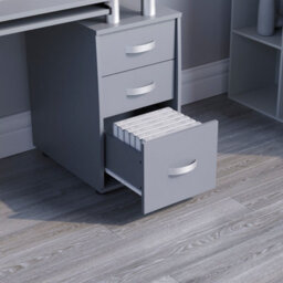 Lassic Vida Designs Otley Grey 3 Drawer Computer Desk With Shelves And Keyboard Tray - thumbnail 6