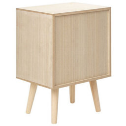 Beliani Paulownia Nightstand With Rattan-Fronted Door, Compact Boho Bedside Table 38X30X56Cm - thumbnail 6