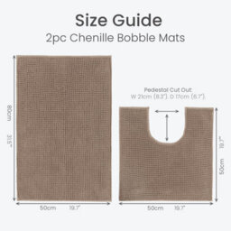 Allure Bath Fashions Supersoft Chenille Bobble Two Piece Bath & Pedestal Mat Set - Mocha - thumbnail 6