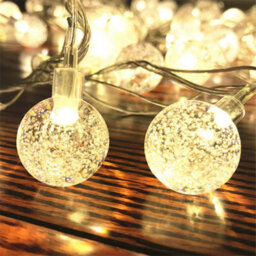 Design Group D Diva Group 60 Led 20Ft/6M Solar String Lights, Solar Powered Waterproof Garden Light Crystal Ball Decorative Lights Indoor - thumbnail 8