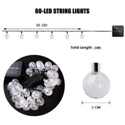 Design Group D Diva Group 60 Led 20Ft/6M Solar String Lights, Solar Powered Waterproof Garden Light Crystal Ball Decorative Lights Indoor - thumbnail 4
