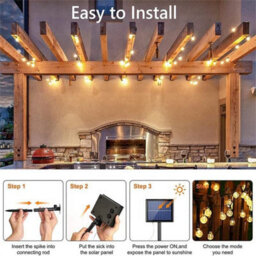 Design Group D Diva Group 60 Led 20Ft/6M Solar String Lights, Solar Powered Waterproof Garden Light Crystal Ball Decorative Lights Indoor - thumbnail 2