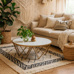 Wyld Haus Livorno 100Cm White Marble-Effect Glass Coffee Table With Gold Metal Base - thumbnail 2