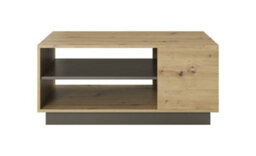Arte Arco Contemporary Coffee Table 1 Shelf Oak Artisan Effect & Graphite (H)460mm (W)1000mm (D)600mm - thumbnail 2