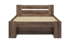 Impact Furniture King Size Bed Storage Shelves Dark Oak Headboard Built In Shelving 160Cm Euro Wooden Slats Nepo - thumbnail 5