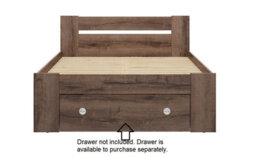 Impact Furniture King Size Bed Storage Shelves Dark Oak Headboard Built In Shelving 160Cm Euro Wooden Slats Nepo - thumbnail 9