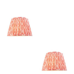 Loops Stylish Set Of 2 Coral Pink Tapered Cylinder Lamp Shades For Elegant Home Decor - thumbnail 1