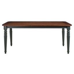 Statement Furniture Queensbury Large Dining Table With Oak Top In Bottle Green - thumbnail 2