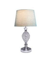 Lighting Supermarket Hannah Luxury Elegant Chrome & Crystal Table Lamp With Blue Gold Shade - thumbnail 2