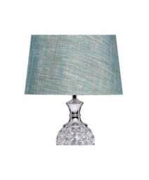 Lighting Supermarket Hannah Luxury Elegant Chrome & Crystal Table Lamp With Blue Gold Shade - thumbnail 7