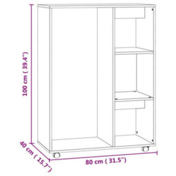 Vidaxl Wardrobe Sonoma Oak 80X40X110 Cm Engineered Wood - thumbnail 8