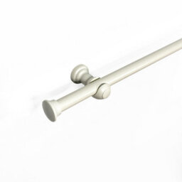 Lister Cartwright 28 mm Eyelet Wooden Curtain Pole Set Fixed Length  (Linen White Traditional Stopper, 200 Cm)