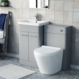 Nes Home Matte Grey 500mm Freestanding Basin Vanity Wc Unit & Toilet - thumbnail 1