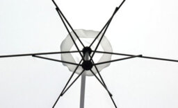 All Seasons Gazebos Ross James Premium Garden Parasol Umbrella With Crank Handle Including Base Weight White - thumbnail 4