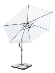 All Seasons Gazebos Ross James Premium Garden Parasol Umbrella With Crank Handle Including Base Weight White - thumbnail 2