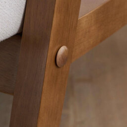 Birlea Ellwood Fabric Accent Armchair Cream Dark Oak Wood - thumbnail 6