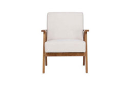 Birlea Ellwood Fabric Accent Armchair Cream Dark Oak Wood - thumbnail 9