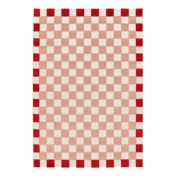 Sweeek - Checkered Indoor/outdoor Rug Pink And Red  150X80Cm - Mona - thumbnail 2