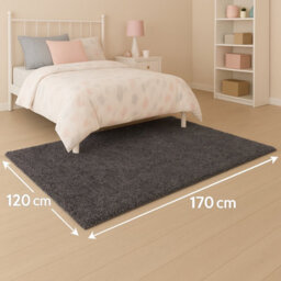 Uetian Dark Grey Shaggy Rug Soft Textures Area Rug With 5Cm Pile Thickness For Hallways Living Room Bedroom Dark Grey (120X170) - thumbnail 3