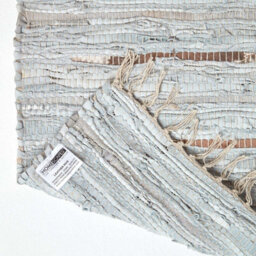 Homescapes Leather Glitter Rug Silver And Natural, 66 X 200Cm Runner - thumbnail 5