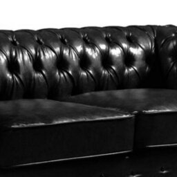 Furniture Instore Chesterfield Black Leather Antique Armchair - thumbnail 5