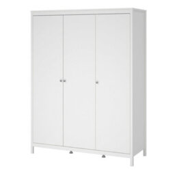 Wyld Haus Gossmere White 3-Door Wooden Wardrobe With Silver Handles - thumbnail 4