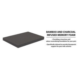 Orthopaedic Pet Bed With Bamboo & Charcoal Infused Memory Foam - Dog Or Cat Crate Mattress - Large, H25 X W56 X D89Cm - thumbnail 8