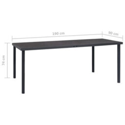 Berkfield Outdoor Dining Table Anthracite 190X90X74 Cm Steel - thumbnail 6