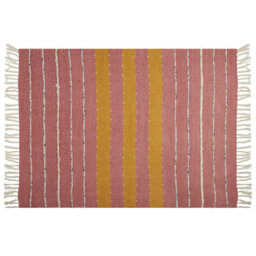 Beliani Blanket Naikhu Cotton 130 X 170 Cm Light Red - thumbnail 4