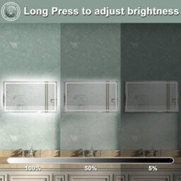 AVER-GROWTH Bathroom Mirror With Led Lights Demister Pad Anti-Fog Dimmable Touch/wall Switch Portrait/landscape Wall Mounted 1000X800mm - thumbnail 3