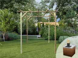 Edecks Wisteria Rosea Wooden Garden Pergola (W 2400mm X D 2400mm) With Bolt Down Anchors (2.25M) - thumbnail 2