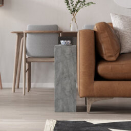 Decortie Simpi Modern Slim End Table Magazine Rack 55Cm Multipurpose Gold Marble Effect Living Room H 60Cm - thumbnail 5