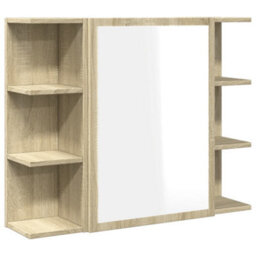 Walplus Bathroom Mirror Cabinet Sonoma Oak 80X20.5X64 Cm Engineered Wood - thumbnail 2