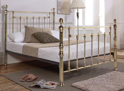 Save On Goods UK 4Ft6 Double Brass Finish,traditional Antique Victorian Metal Bed Frame Bedstead - image 1