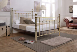 Save On Goods UK 4Ft6 Double Brass Finish,traditional Antique Victorian Metal Bed Frame Bedstead - thumbnail 2