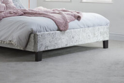 Birlea Berlin King Ottoman Bed Steel Crushed Velvet - thumbnail 4