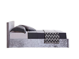 Birlea Berlin King Ottoman Bed Steel Crushed Velvet - thumbnail 9
