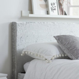 Birlea Berlin King Ottoman Bed Steel Crushed Velvet - thumbnail 6