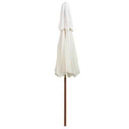Berkfield Double Decker Parasol 270X270 Cm Wooden Pole Cream White - thumbnail 4