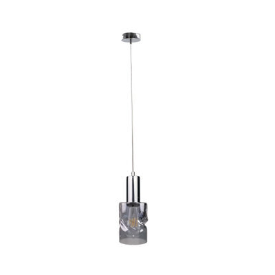 Luminosa Lighting Luminosa Cross Slim Pendant Ceiling Light Dark Silver, 10Cm, 1X E27