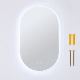 Living And Home 450 X 750mm Oval Frameless Led Bathroom Mirror With Demister, Dimmable 3 Colour Temperature - thumbnail 4