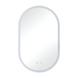 Living And Home 450 X 750mm Oval Frameless Led Bathroom Mirror With Demister, Dimmable 3 Colour Temperature - thumbnail 3